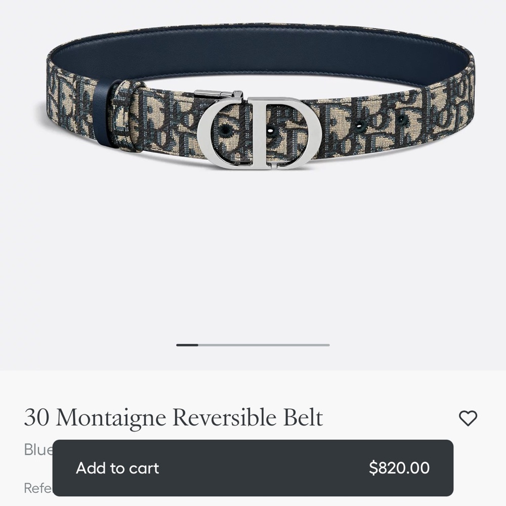 Dior Black and Gold Monogram Belt size 80